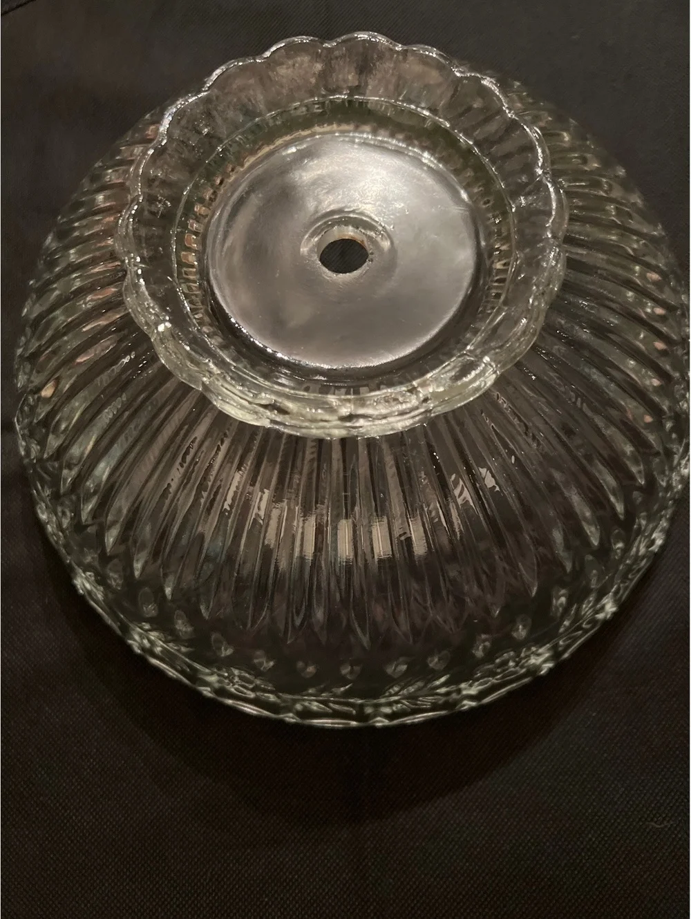 Vintage Clear Glass Light Fixture Shade with Floral Pattern